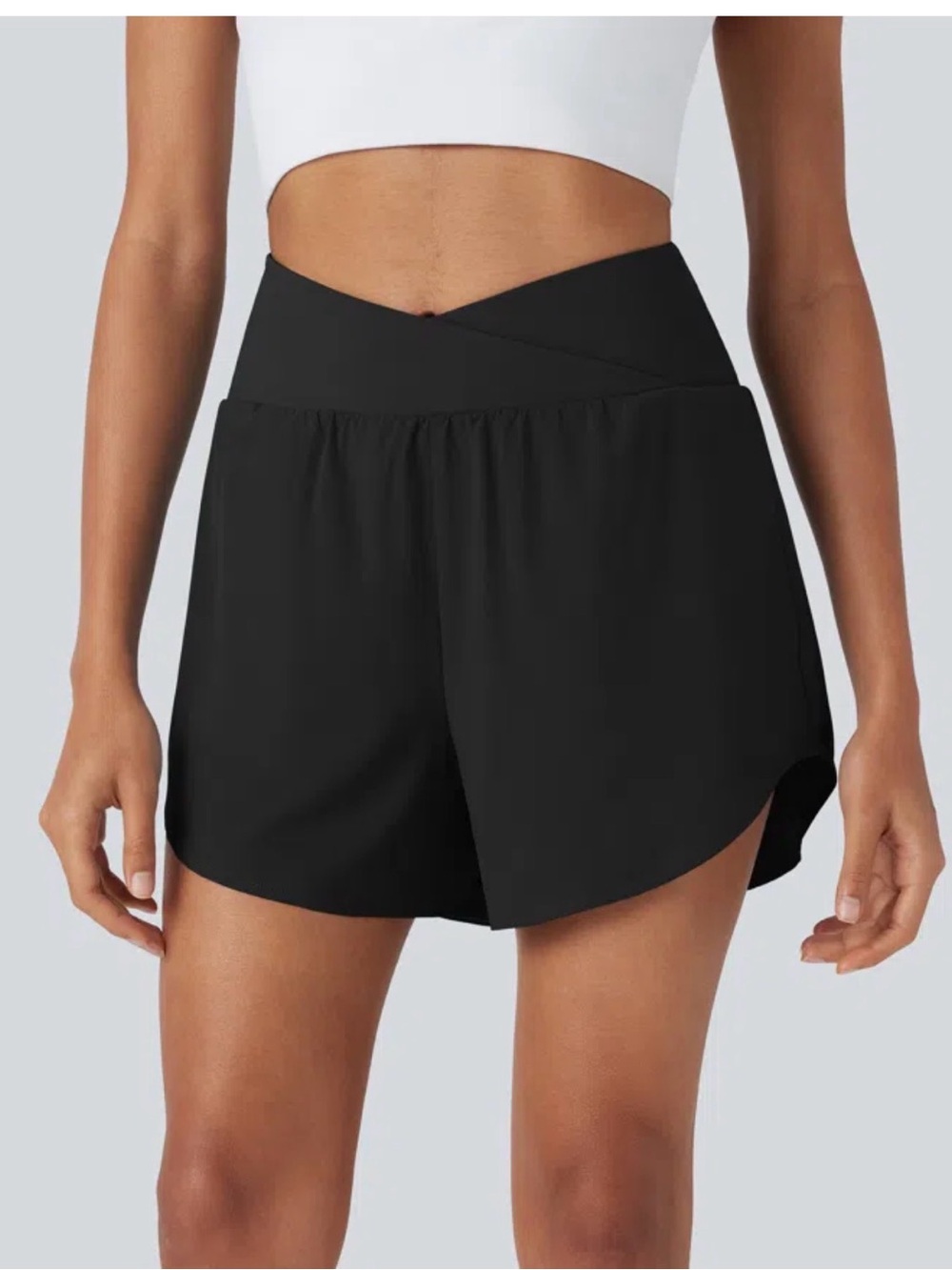 HALARA Breezeful™ High Waisted Crossover 2-in-1 Quick Dry Yoga Shorts Size M